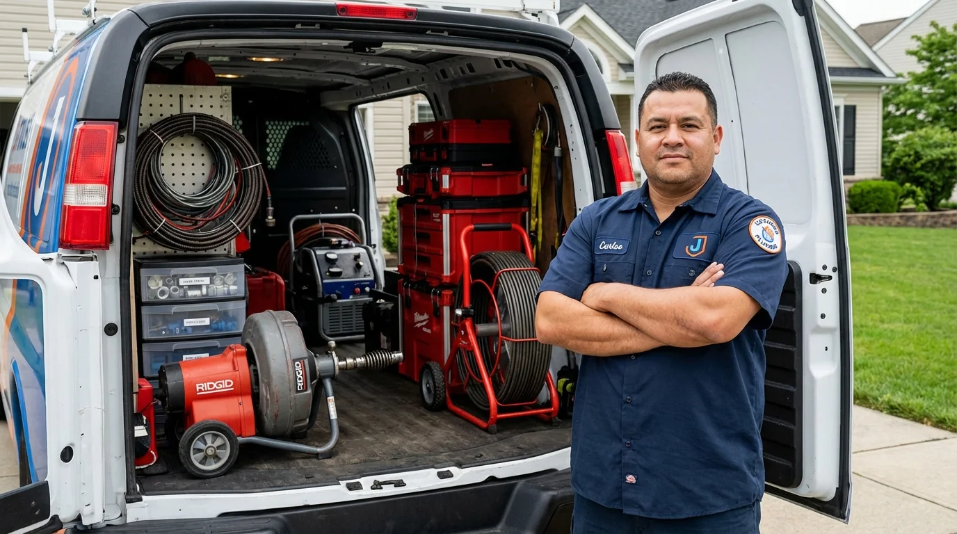 Professional drain cleaning equipment and Johns Plumbing LLC plumber in Moro